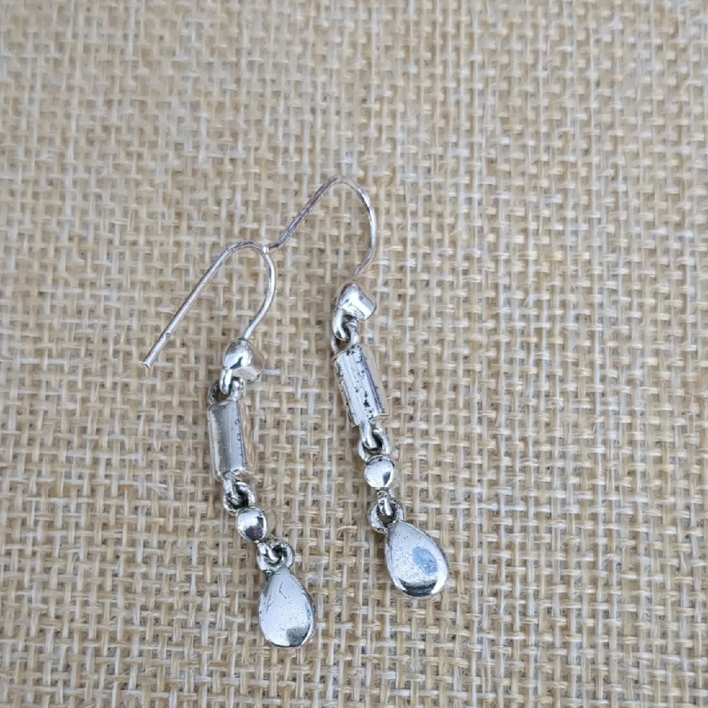 Elegant Silver and Pink Drop Earrings